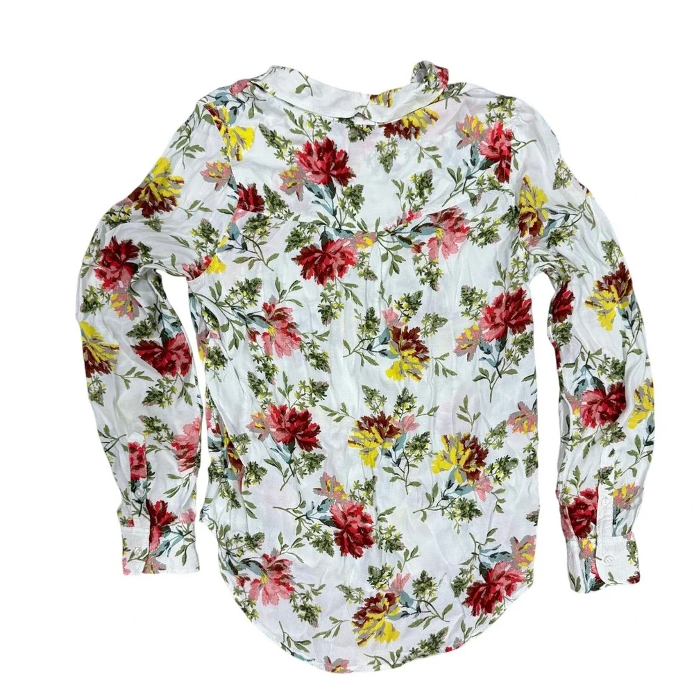 Lucky Brand Women's Floral Print Long Sleeve Button Down Shirt Size‎ S/P